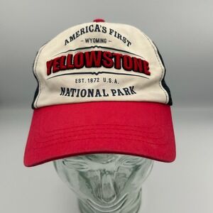 Yellowstone National Park Golf Hat‎ Baseball Cap Mesh/Snapback Red~White & Blue
